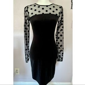 Juicy Couture Polka Dot & Velvet Dress, Small